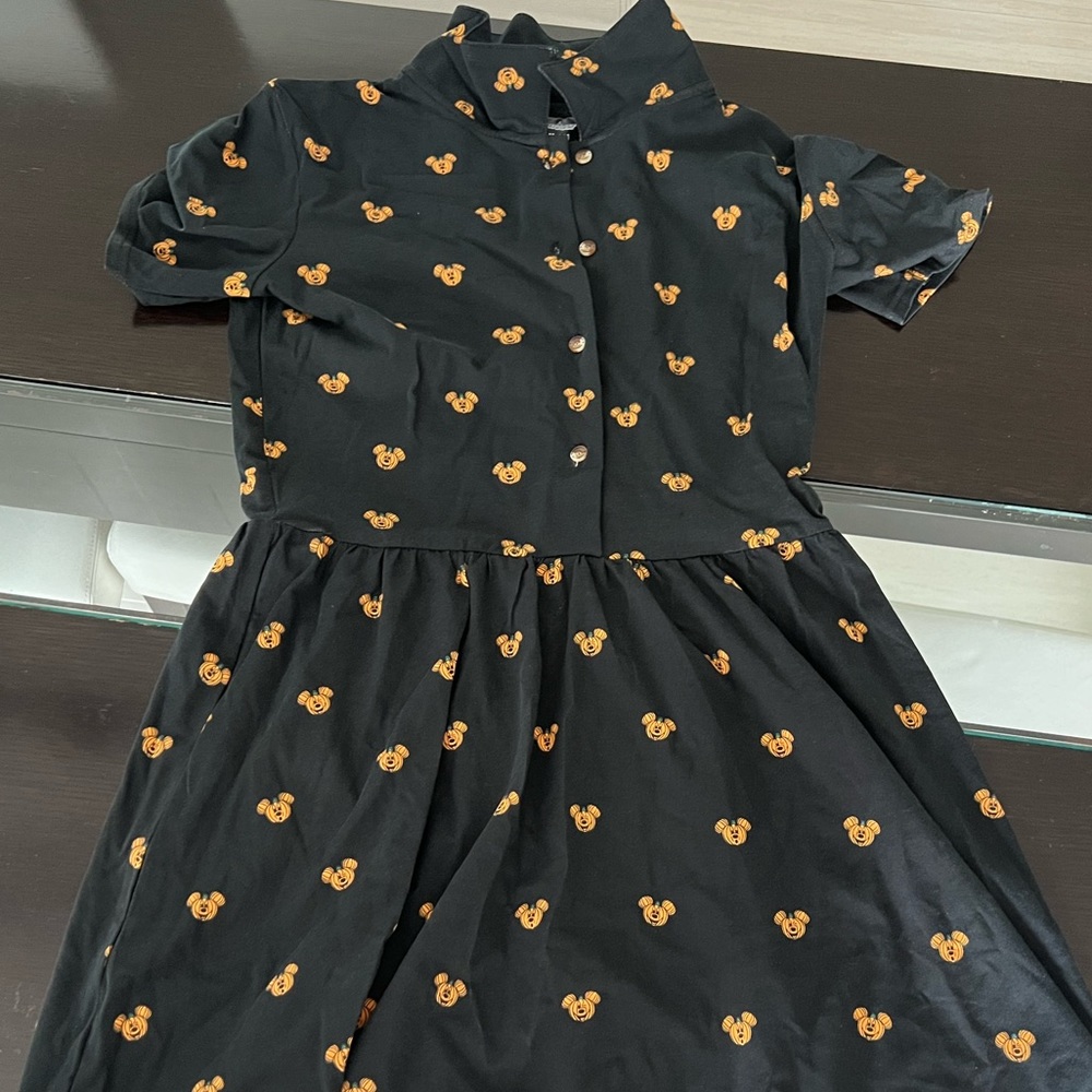 New Mickey Pumpkin Button Up Dress M